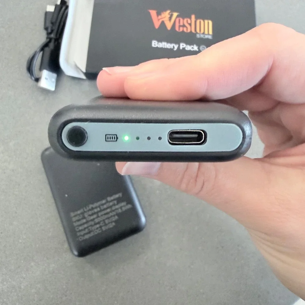 Weston Store 5000mAh Battery Pack Set of 2 for Heated Gear USB-C Black 18.5Wh